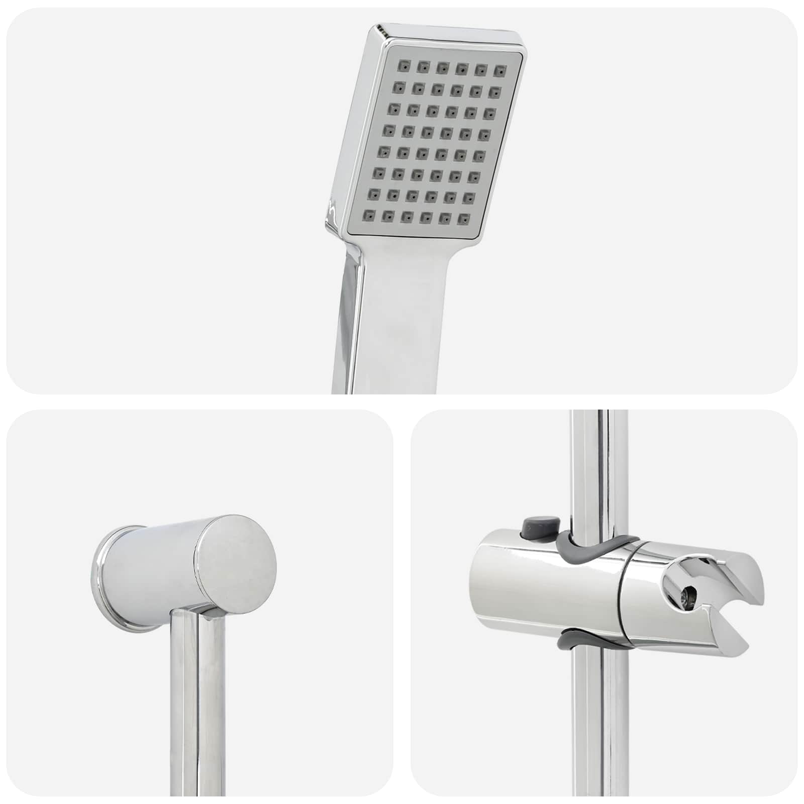 vidaXL Zestaw systemu prysznicowego chromowany 100 cm Stal nierdzewna