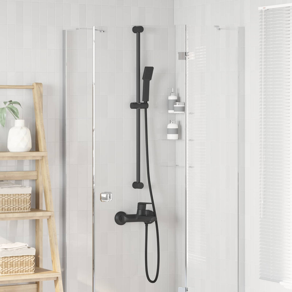 vidaXL Zestaw systemu prysznicowego Czarny 100 cm Stal nierdzewna