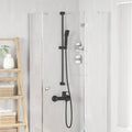 vidaXL Zestaw systemu prysznicowego Czarny 100 cm Stal nierdzewna
