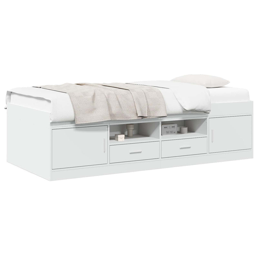 vidaXL Rama łóżka z przechowywaniem z szufladą Biały 80 x 200 cm