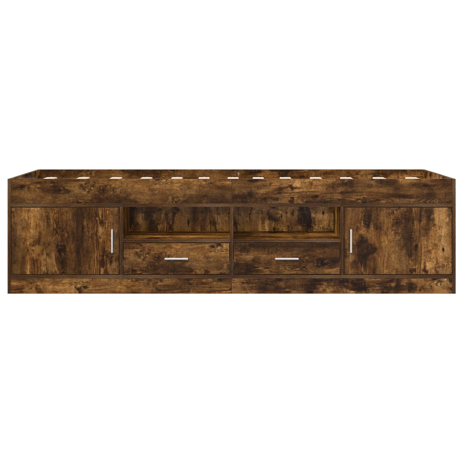 vidaXL Rama łóżka z przechowywaniem z szufladą Dąb wędzony 80 x 200 cm