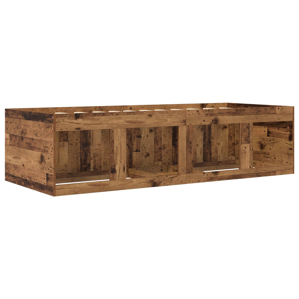 vidaXL Rama łóżka z przechowywaniem z półką Stare drewno 80 x 200 cm