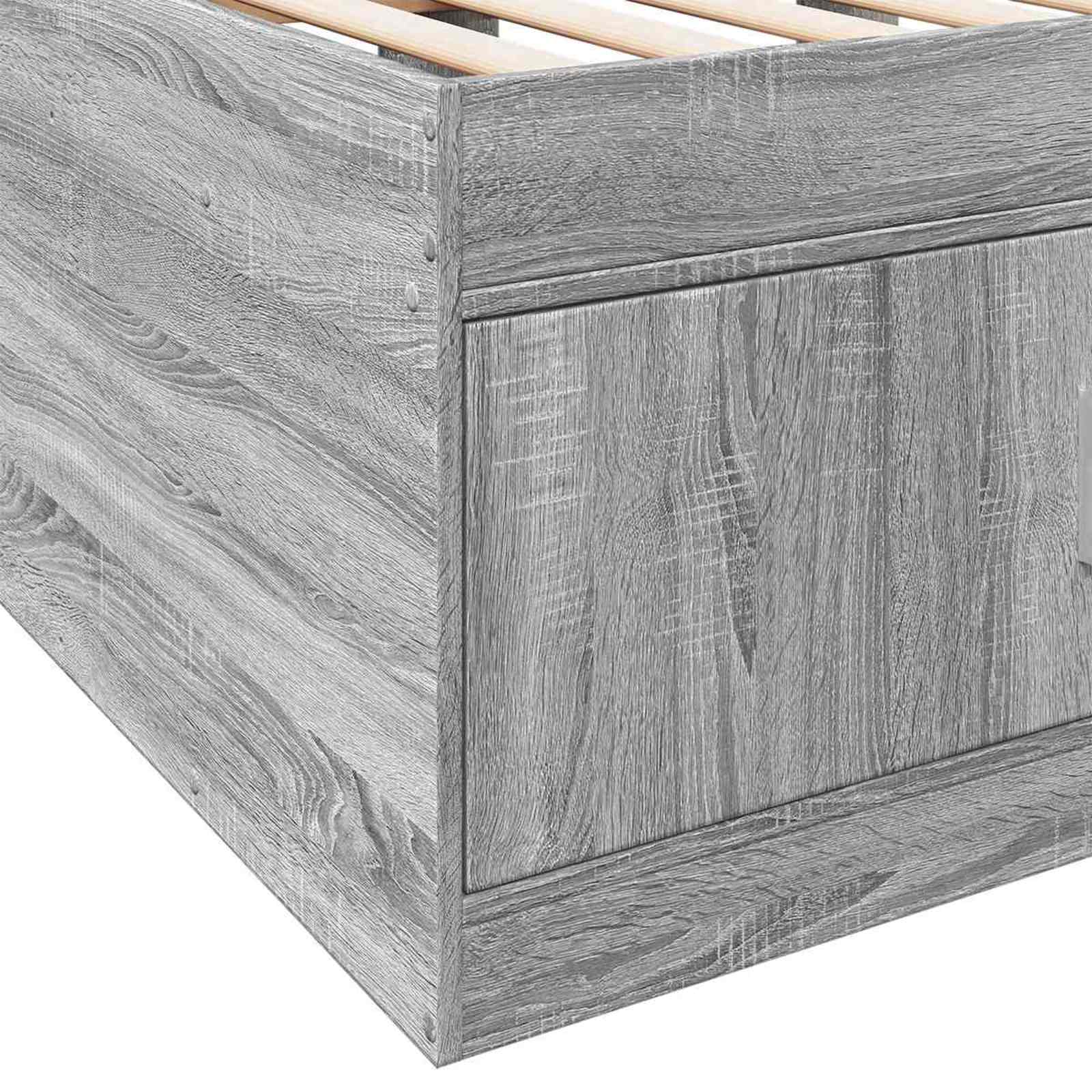 vidaXL Rama łóżka z przechowywaniem z półką Szary Sonoma 80 x 200 cm