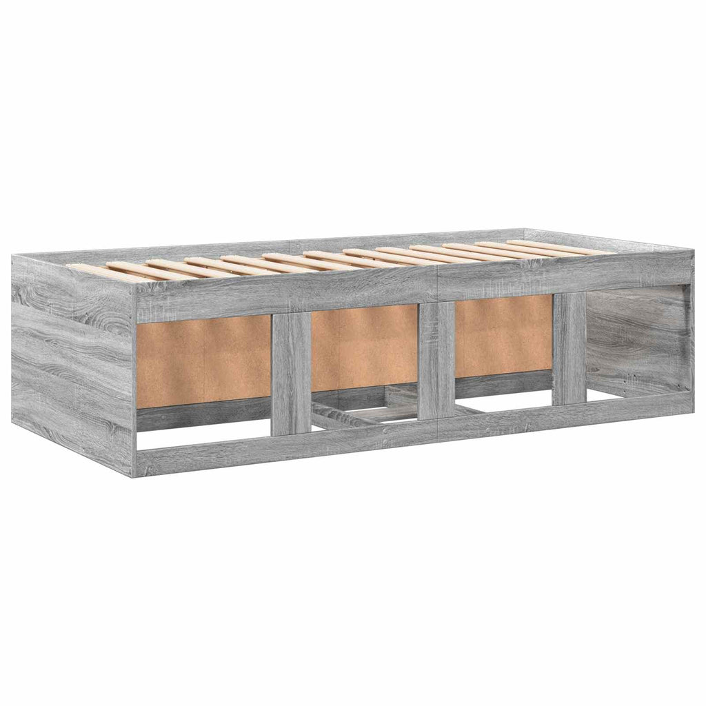vidaXL Rama łóżka z przechowywaniem z półką Szary Sonoma 80 x 200 cm