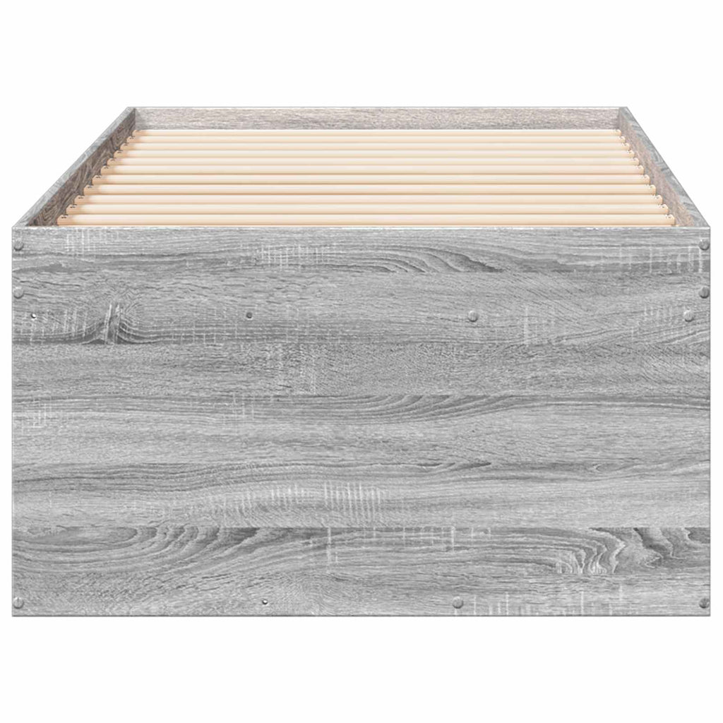 vidaXL Rama łóżka z przechowywaniem z półką Szary Sonoma 80 x 200 cm