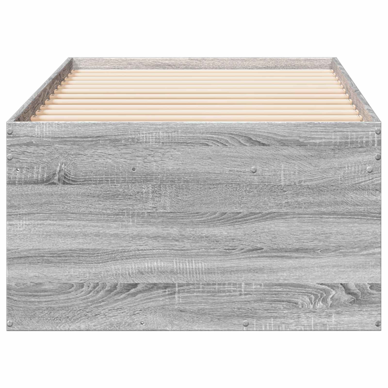 vidaXL Rama łóżka z przechowywaniem z półką Szary Sonoma 80 x 200 cm