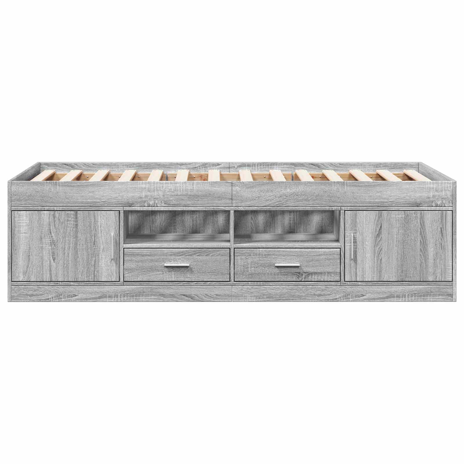 vidaXL Rama łóżka z przechowywaniem z półką Szary Sonoma 80 x 200 cm