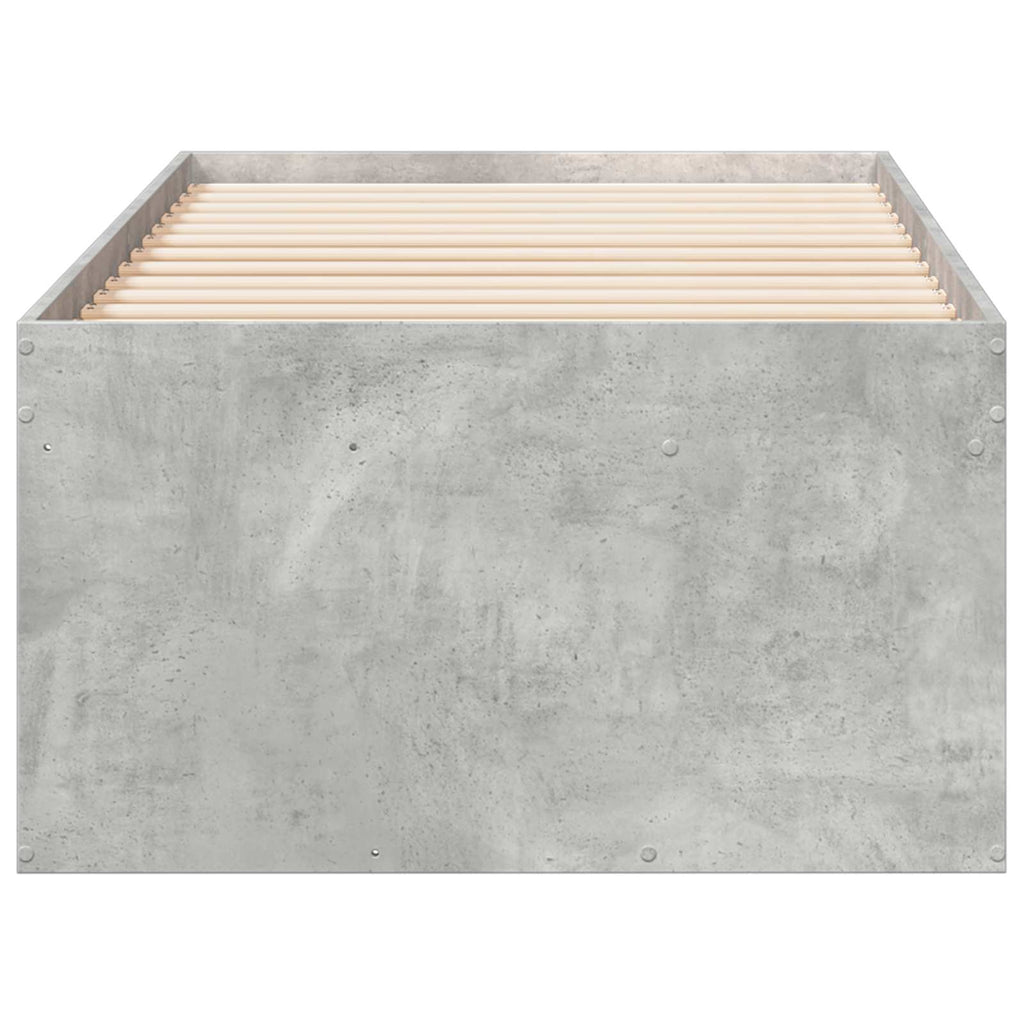 vidaXL Rama łóżka z przechowywaniem z półką Betonowy szary 80 x 200 cm