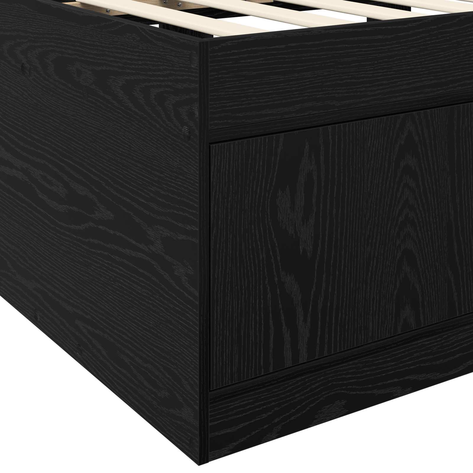 vidaXL Rama łóżka z przechowywaniem z szufladą Czarny dąb 80 x 200 cm