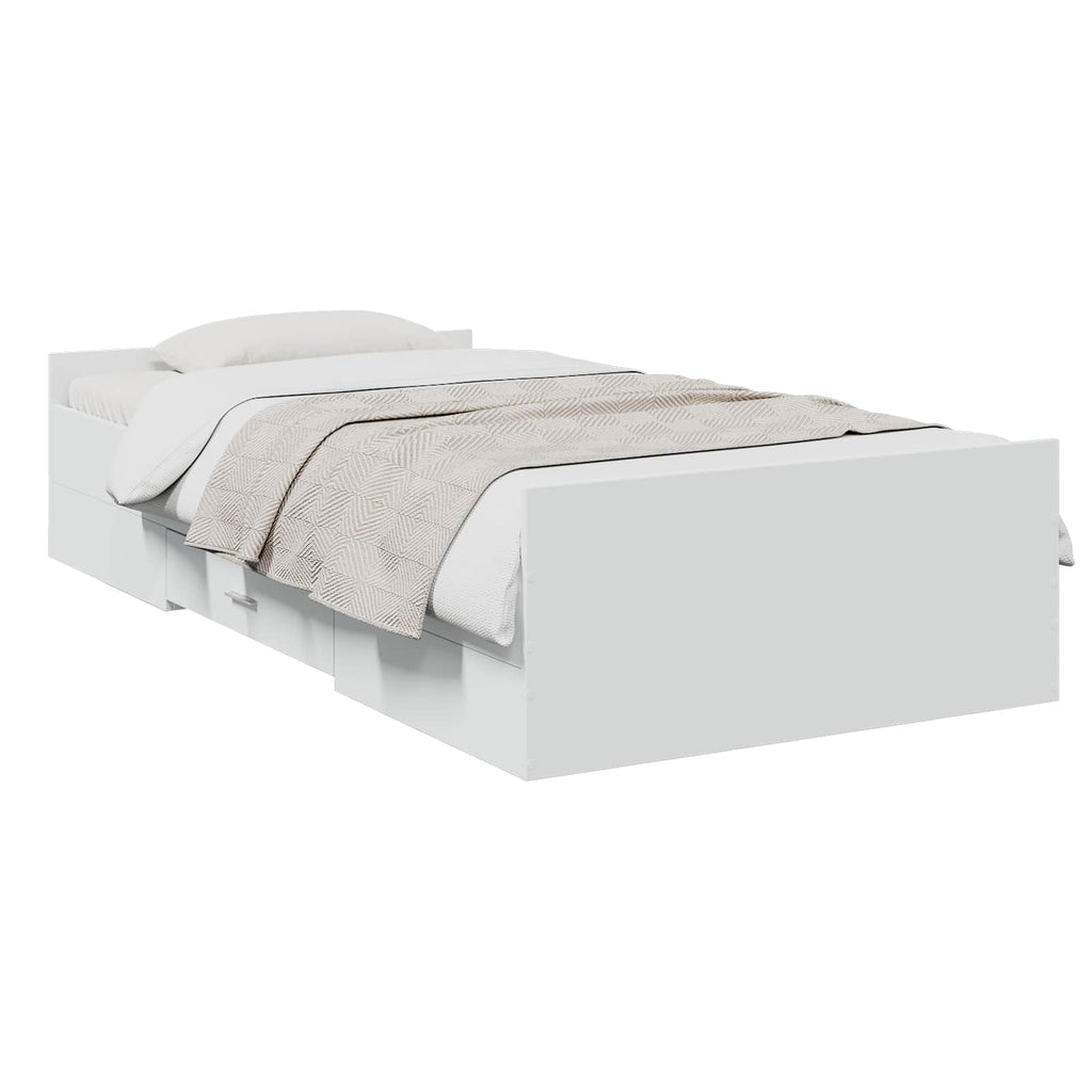vidaXL Rama łóżka z przechowywaniem z szufladą Biały 80 x 200 cm