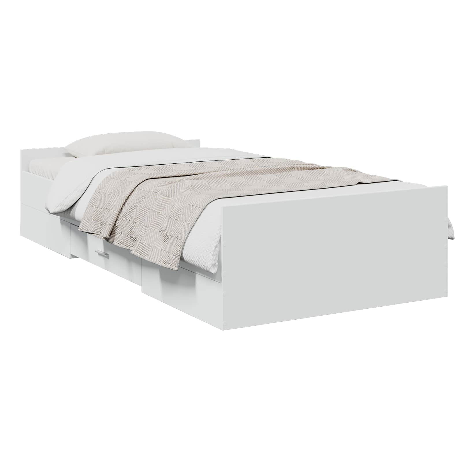 vidaXL Rama łóżka z przechowywaniem z szufladą Biały 80 x 200 cm