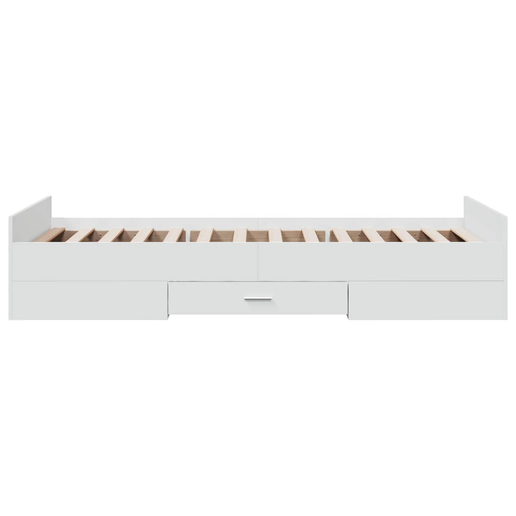 vidaXL Rama łóżka z przechowywaniem z szufladą Biały 80 x 200 cm