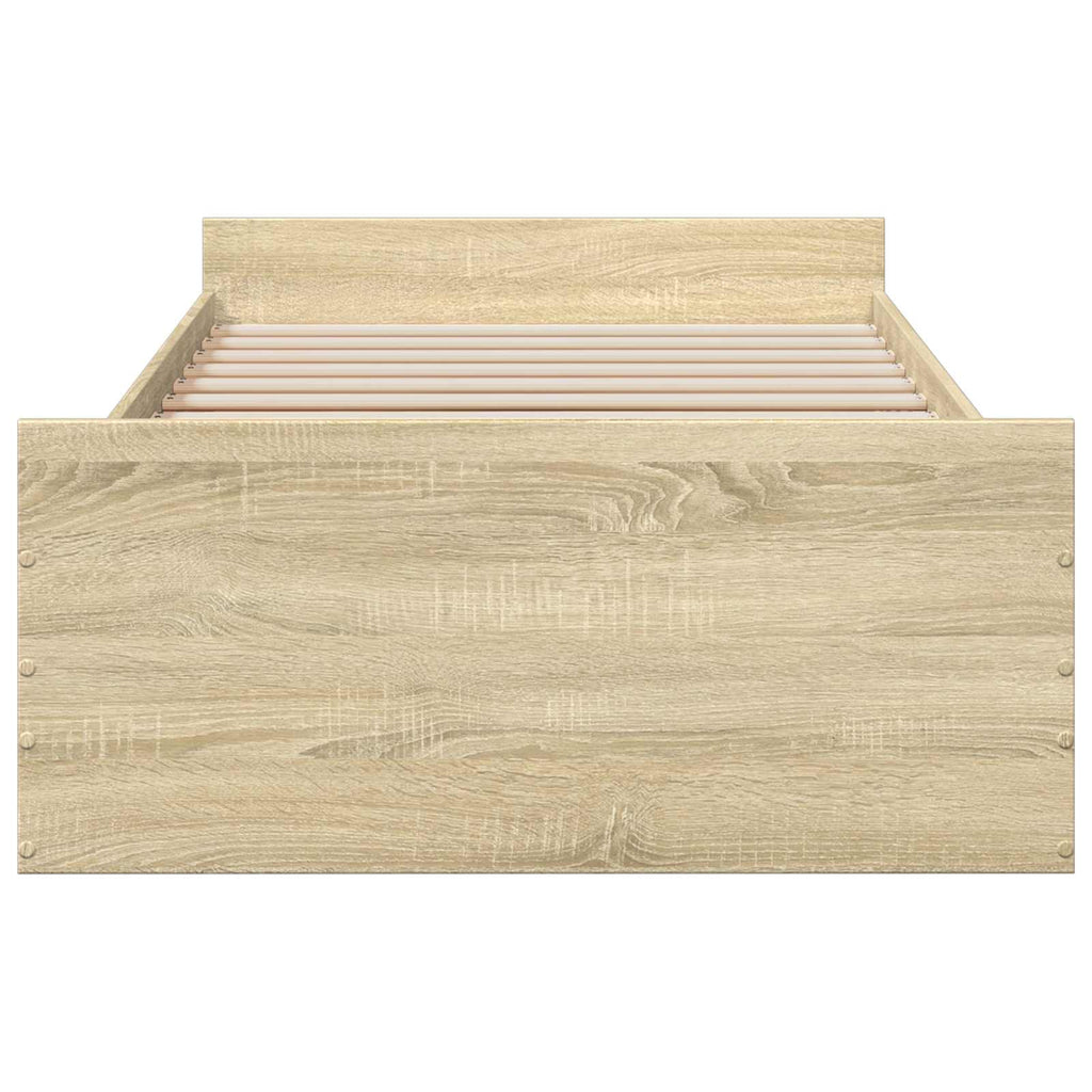 vidaXL Rama łóżka z przechowywaniem z szufladą dąb Sonoma 80 x 200 cm