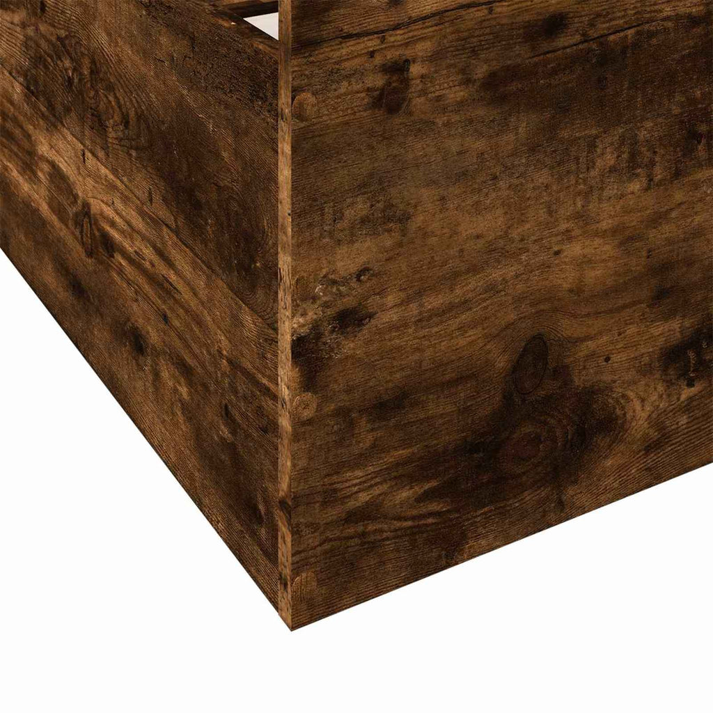 vidaXL Rama łóżka z przechowywaniem z szufladą Dąb wędzony 80 x 200 cm