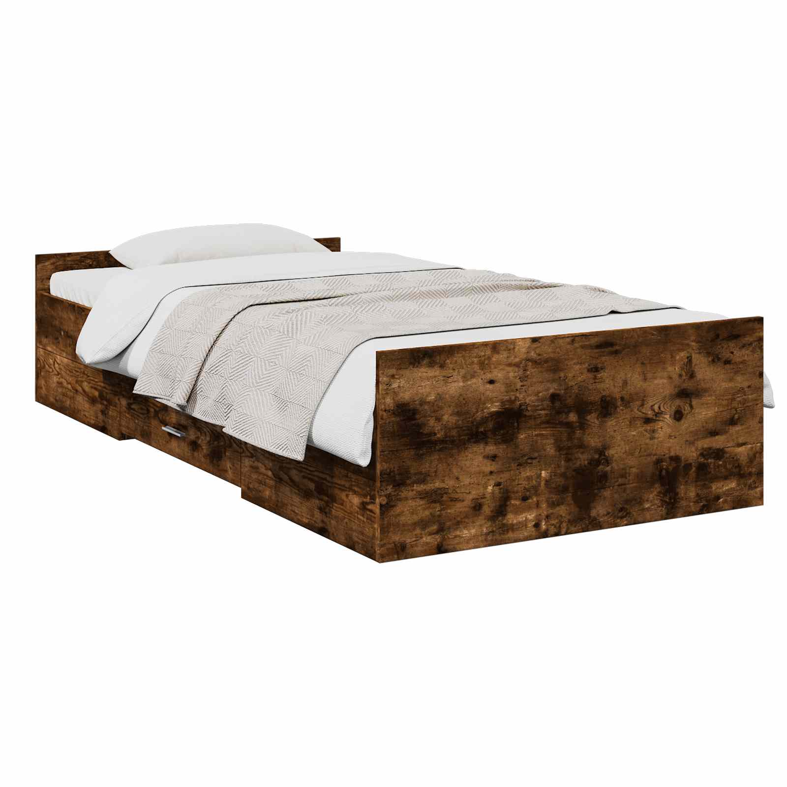 vidaXL Rama łóżka z przechowywaniem z szufladą Dąb wędzony 80 x 200 cm