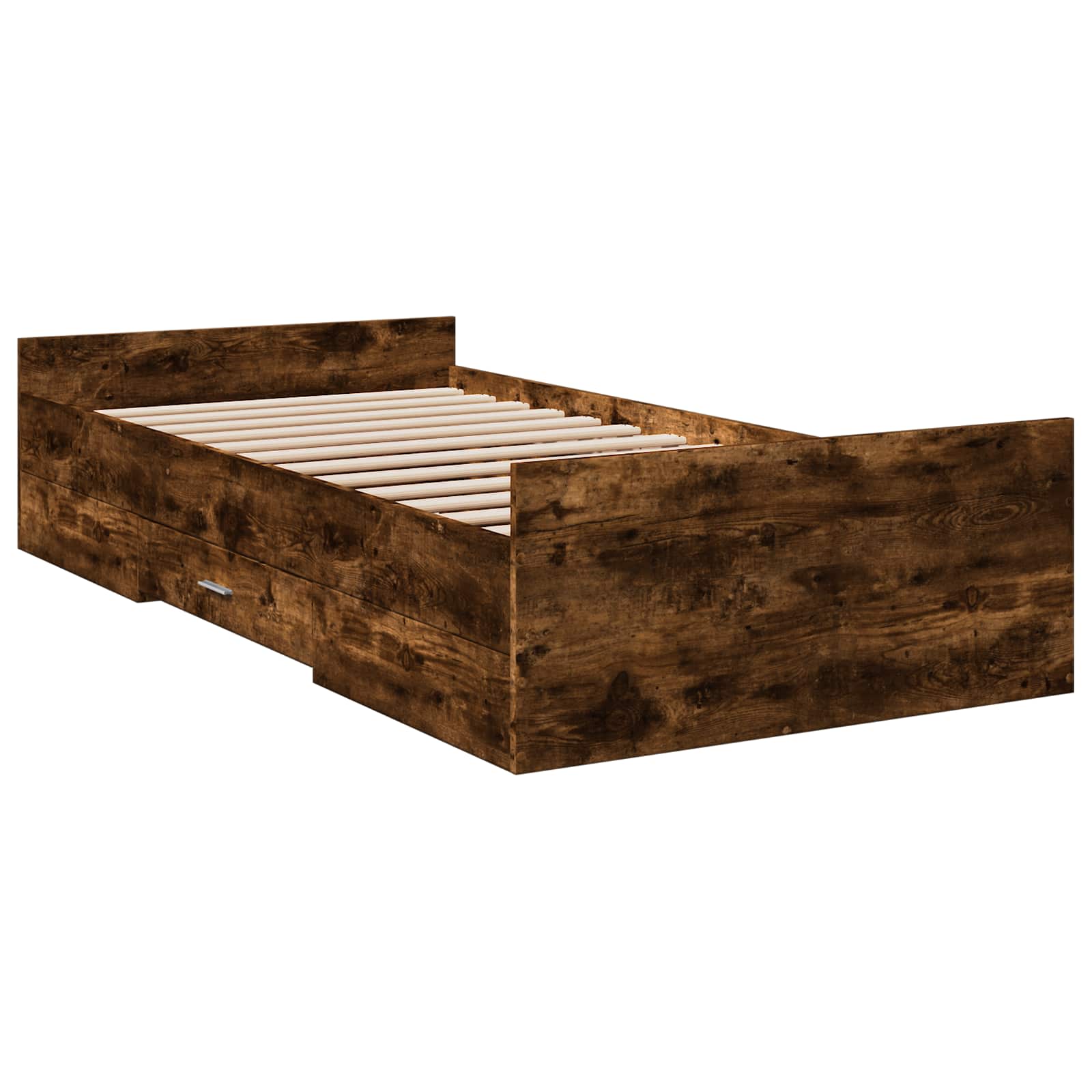 vidaXL Rama łóżka z przechowywaniem z szufladą Dąb wędzony 80 x 200 cm