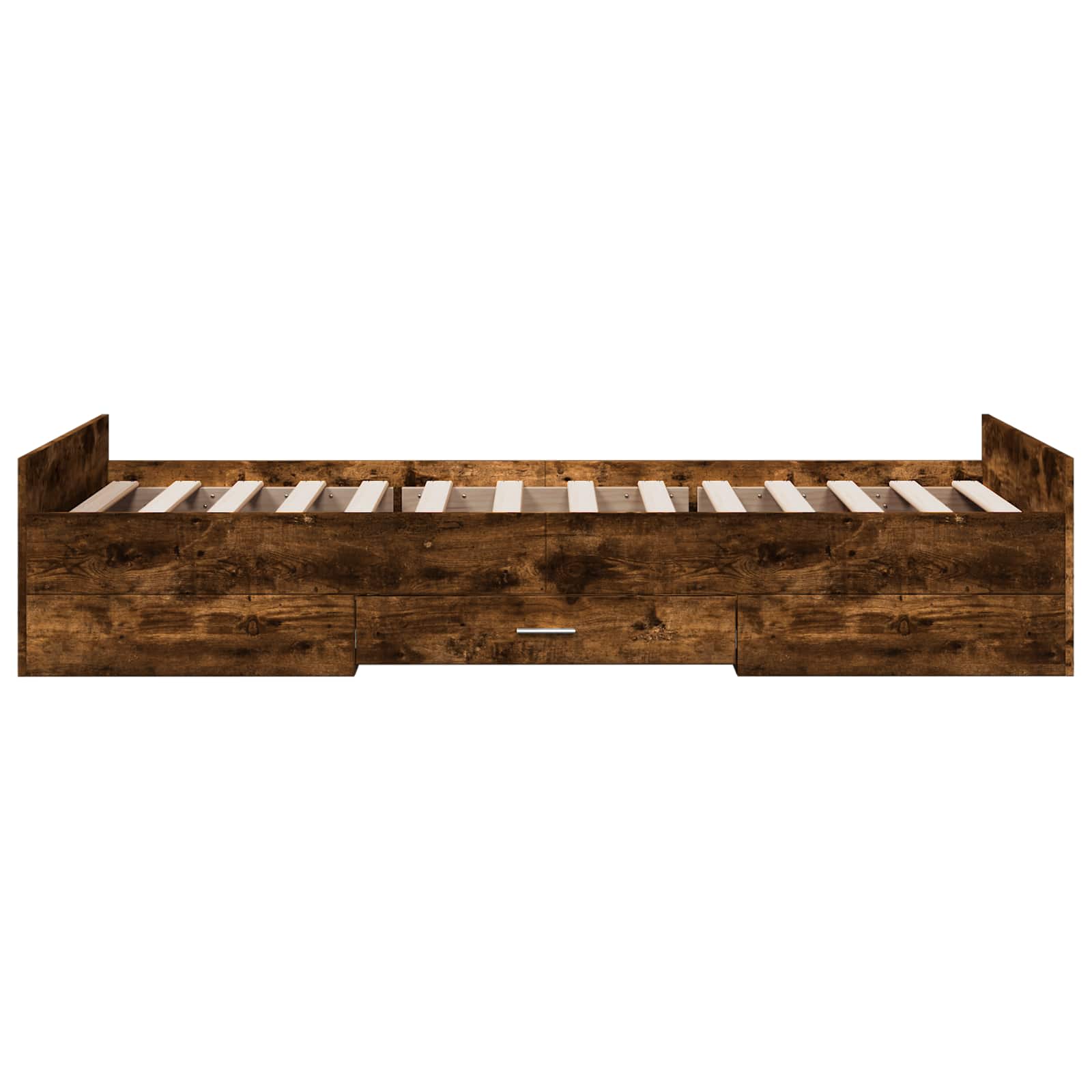 vidaXL Rama łóżka z przechowywaniem z szufladą Dąb wędzony 80 x 200 cm