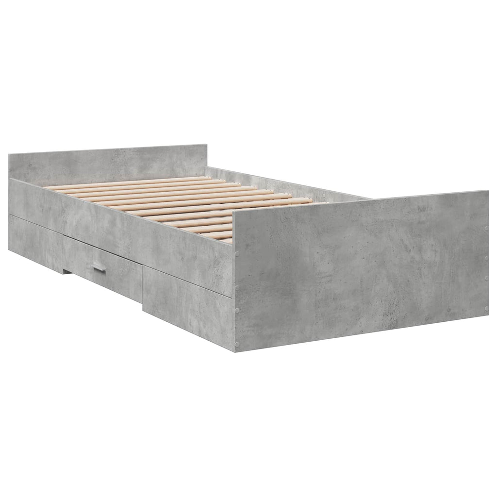 vidaXL Rama łóżka z przechowywaniem Betonowy szary 80 x 200 cm