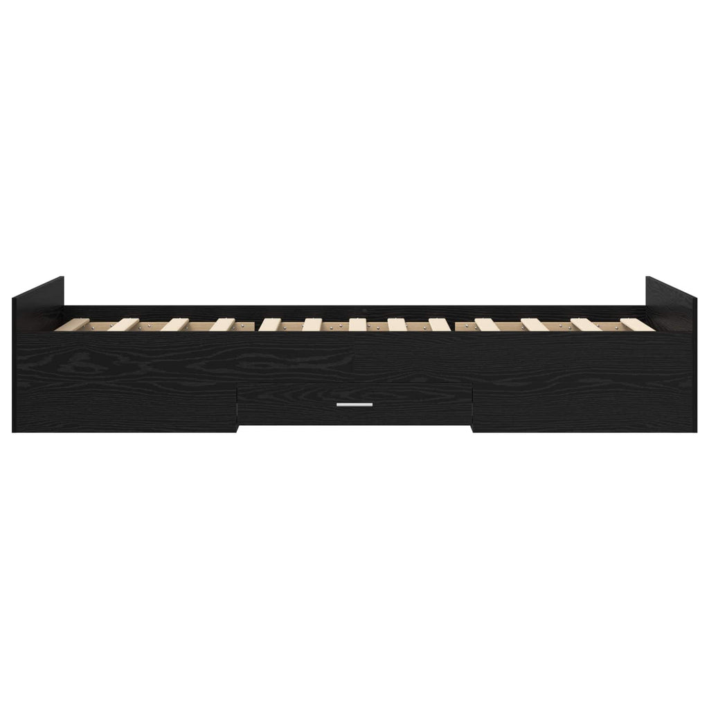 vidaXL Rama łóżka z przechowywaniem z szufladą Czarny dąb 80 x 200 cm