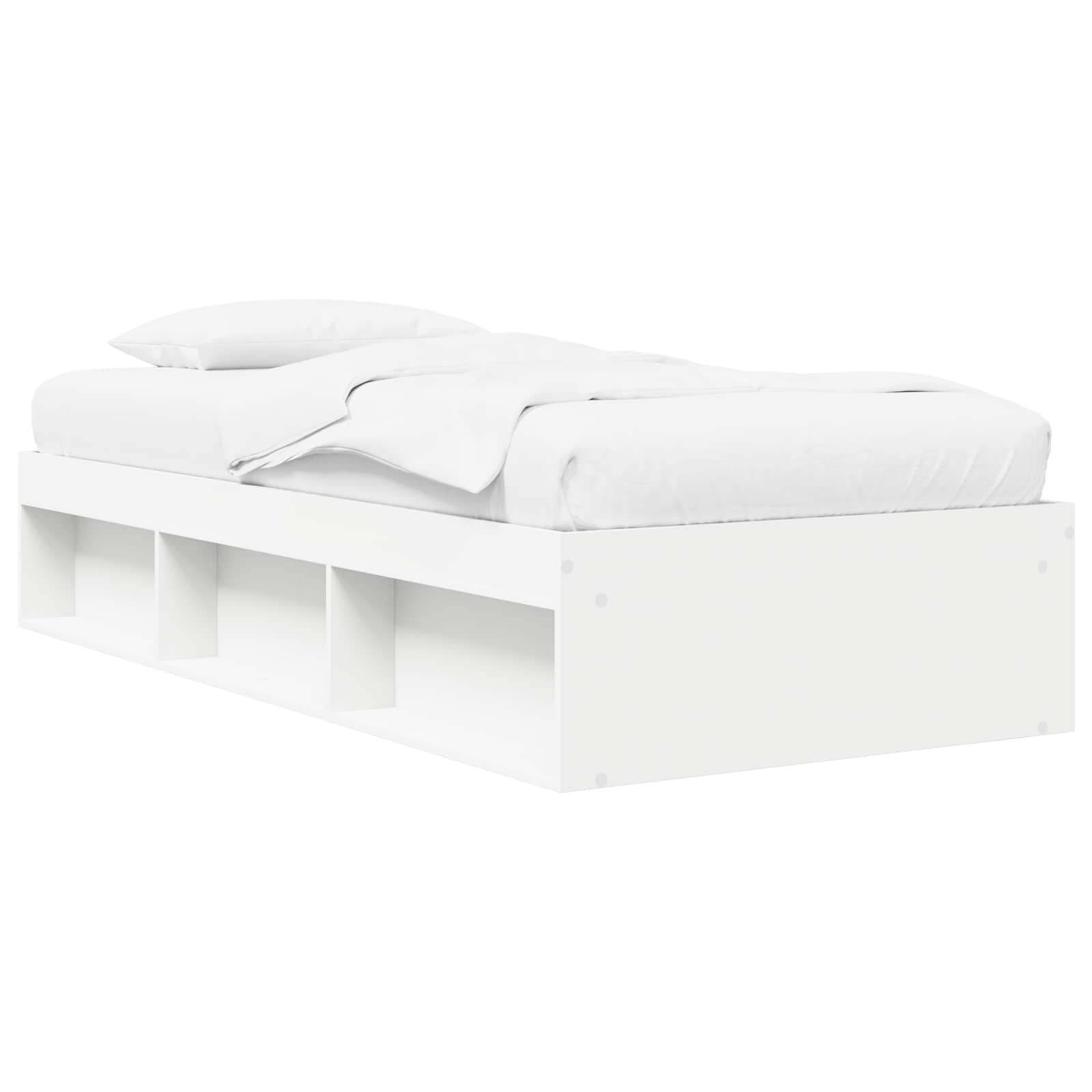 vidaXL Rama łóżka z przechowywaniem z półką Biały 80 x 200 cm