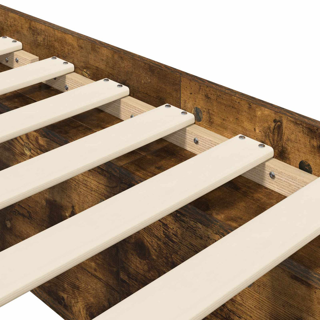 vidaXL Rama łóżka z przechowywaniem z półką Dąb wędzony 80 x 200 cm