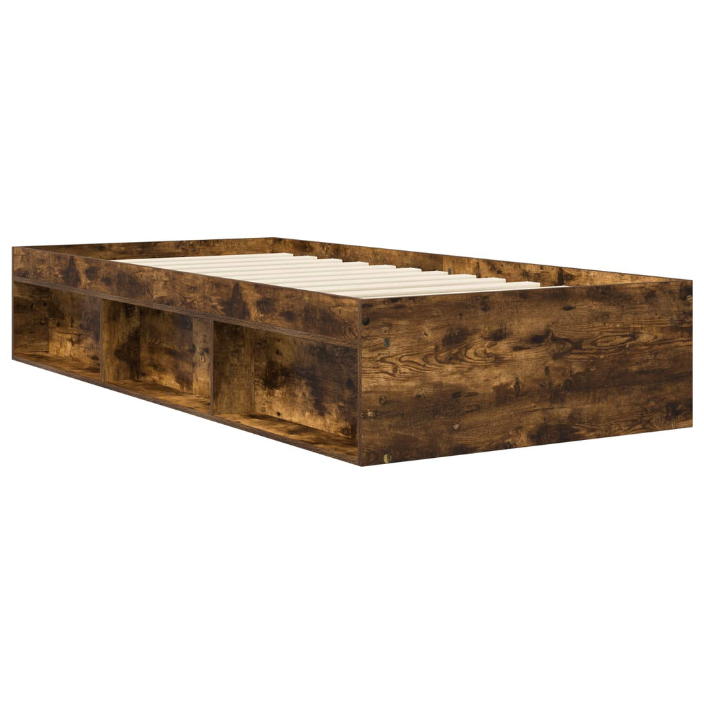 vidaXL Rama łóżka z przechowywaniem z półką Dąb wędzony 80 x 200 cm