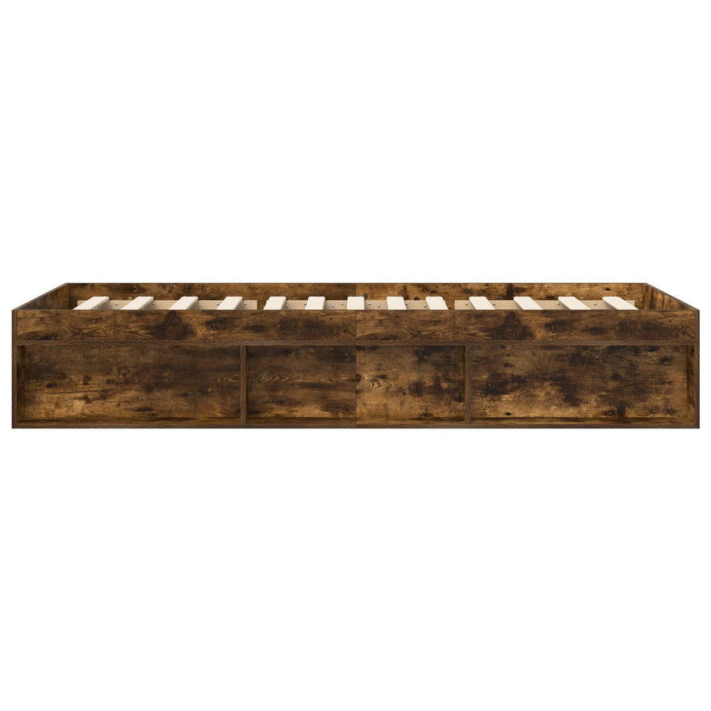 vidaXL Rama łóżka z przechowywaniem z półką Dąb wędzony 80 x 200 cm