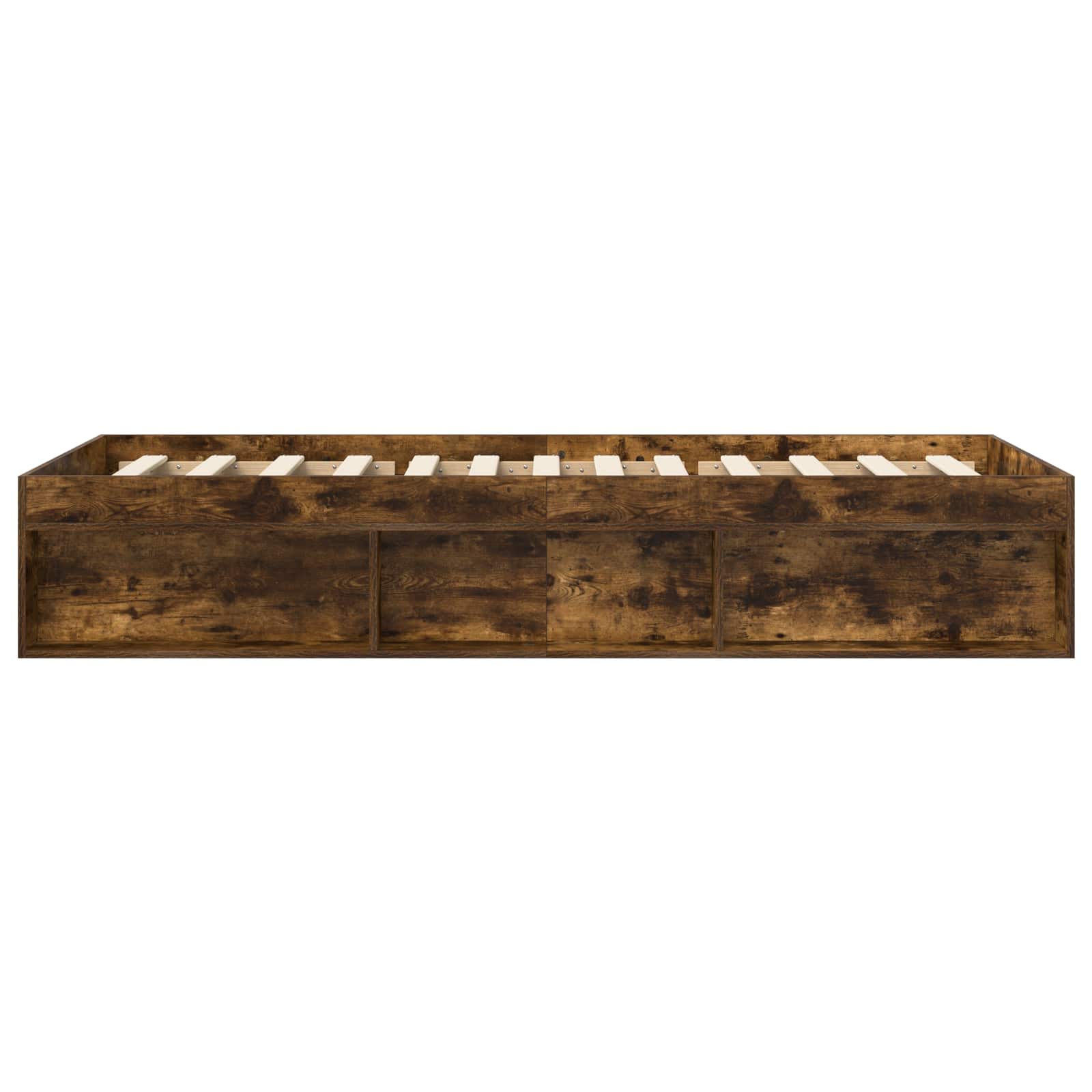 vidaXL Rama łóżka z przechowywaniem z półką Dąb wędzony 80 x 200 cm