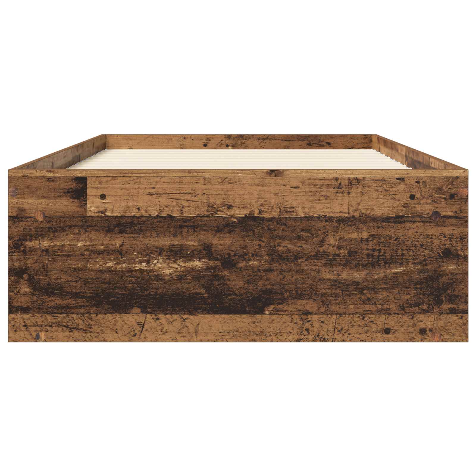 vidaXL Rama łóżka z przechowywaniem z półką Stare drewno 80 x 200 cm