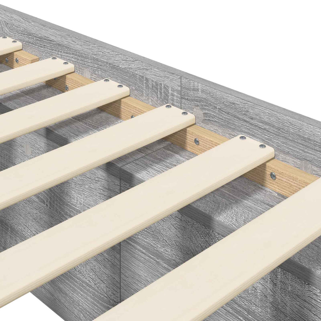 vidaXL Rama łóżka z przechowywaniem z półką Szary Sonoma 80 x 200 cm