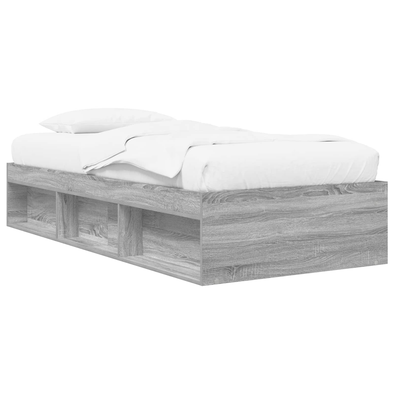 vidaXL Rama łóżka z przechowywaniem z półką Szary Sonoma 80 x 200 cm