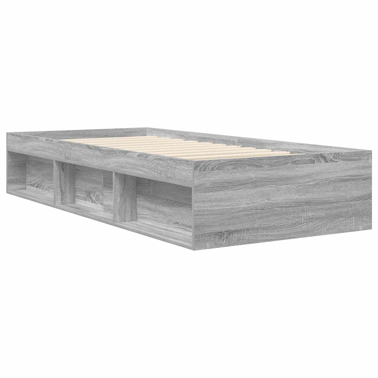 vidaXL Rama łóżka z przechowywaniem z półką Szary Sonoma 80 x 200 cm