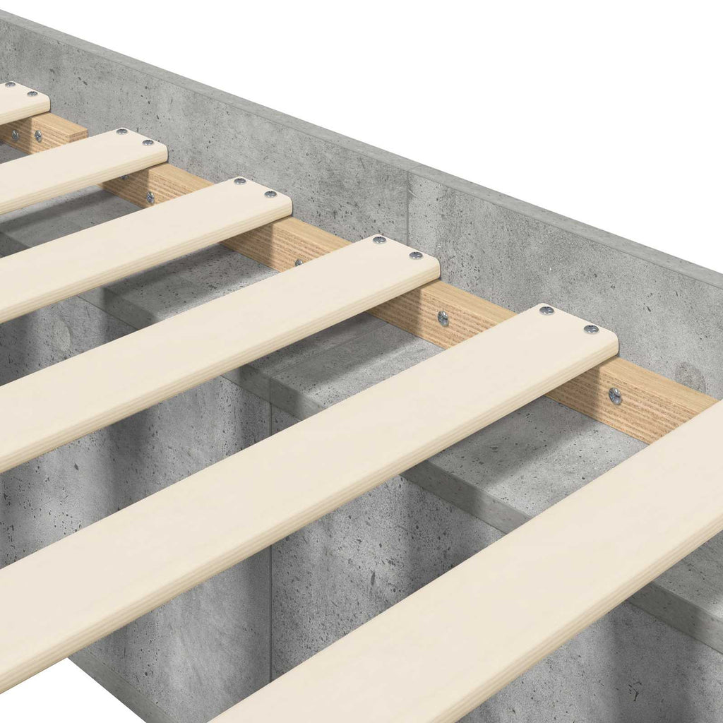 vidaXL Rama łóżka z przechowywaniem z półką Betonowy szary 80 x 200 cm