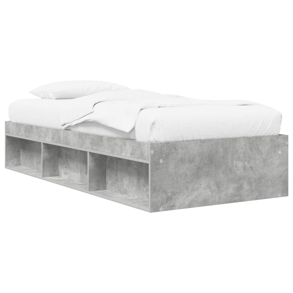 vidaXL Rama łóżka z przechowywaniem z półką Betonowy szary 80 x 200 cm