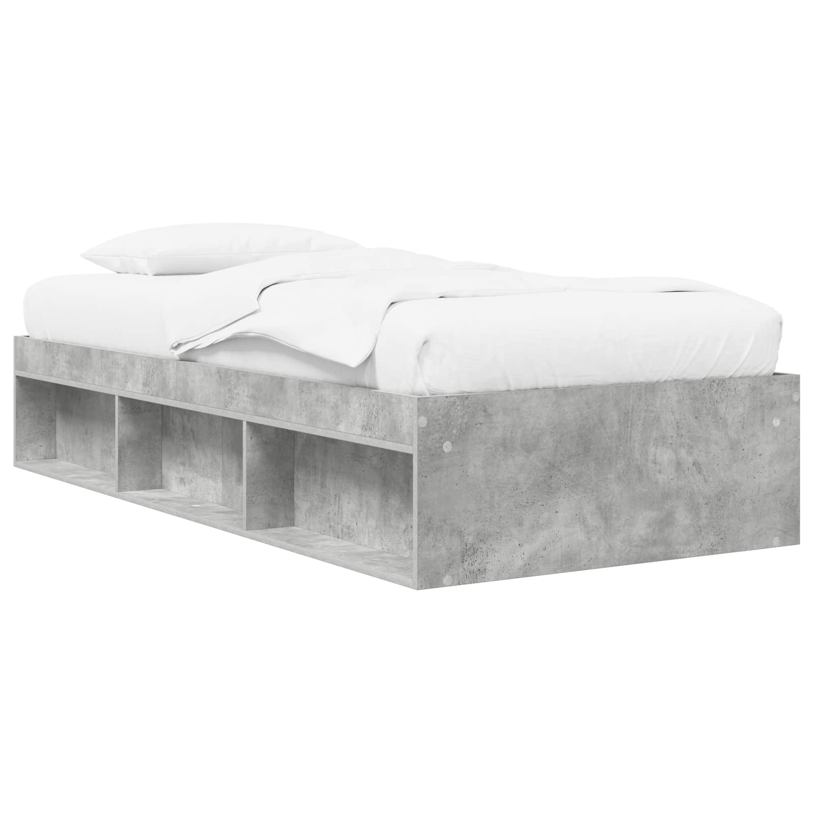 vidaXL Rama łóżka z przechowywaniem z półką Betonowy szary 80 x 200 cm