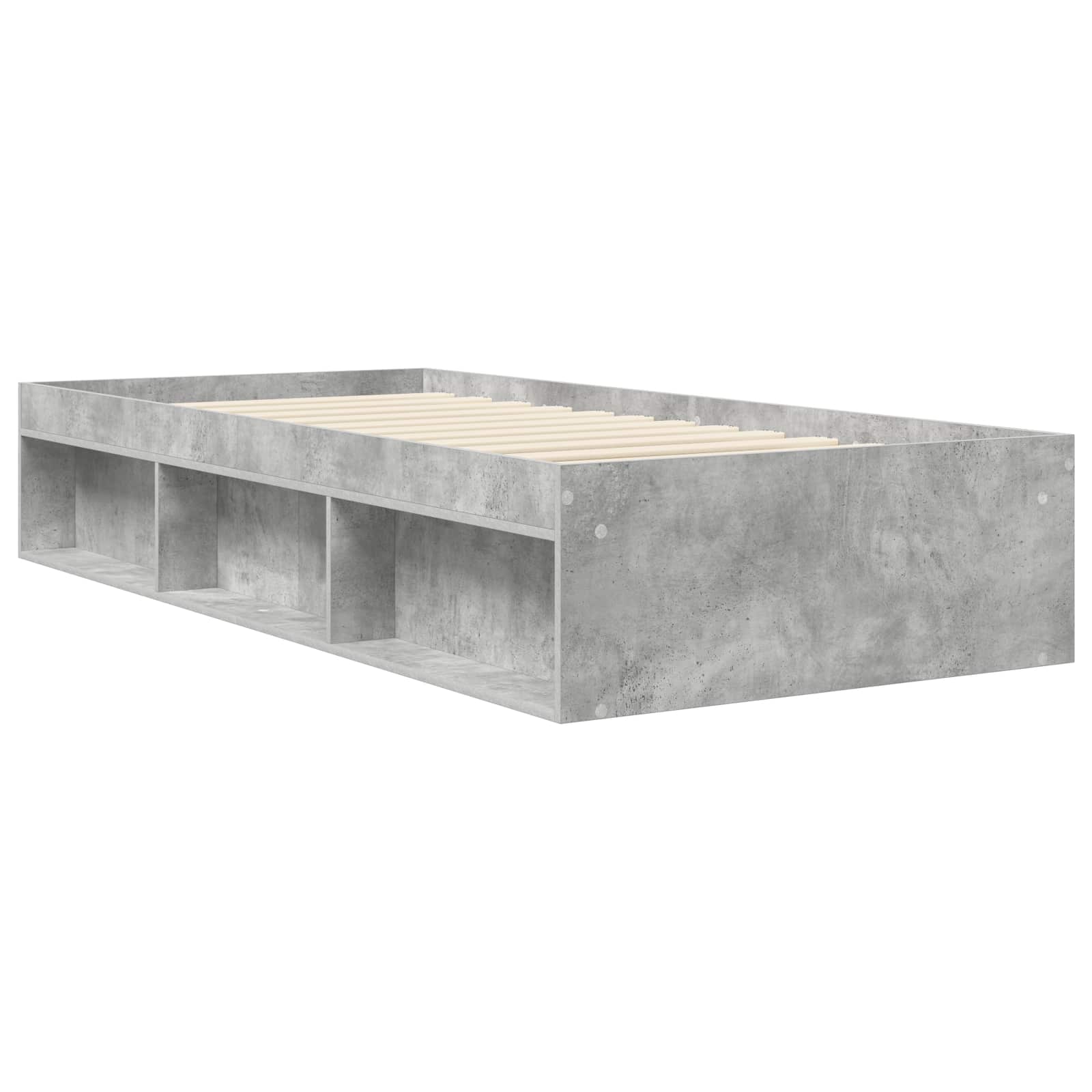 vidaXL Rama łóżka z przechowywaniem z półką Betonowy szary 80 x 200 cm
