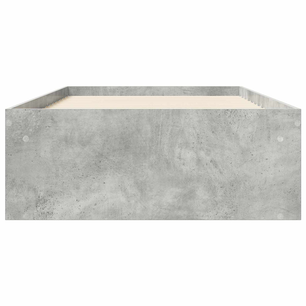 vidaXL Rama łóżka z przechowywaniem z półką Betonowy szary 80 x 200 cm