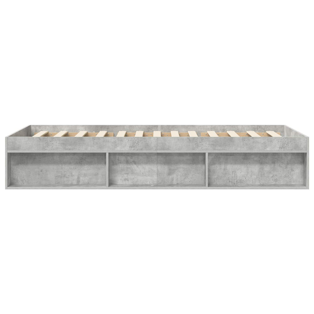 vidaXL Rama łóżka z przechowywaniem z półką Betonowy szary 80 x 200 cm