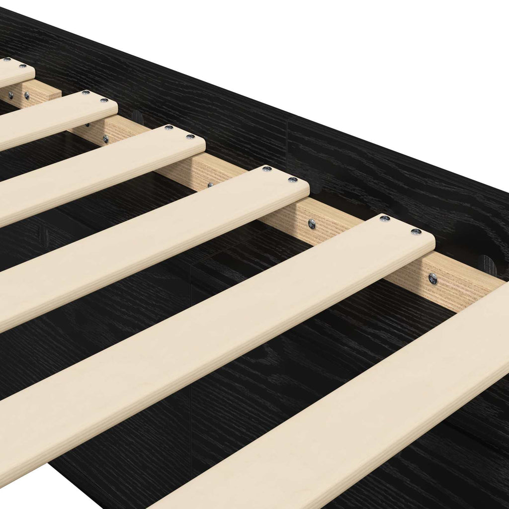 vidaXL Rama łóżka z przechowywaniem z półką Czarny dąb 80 x 200 cm