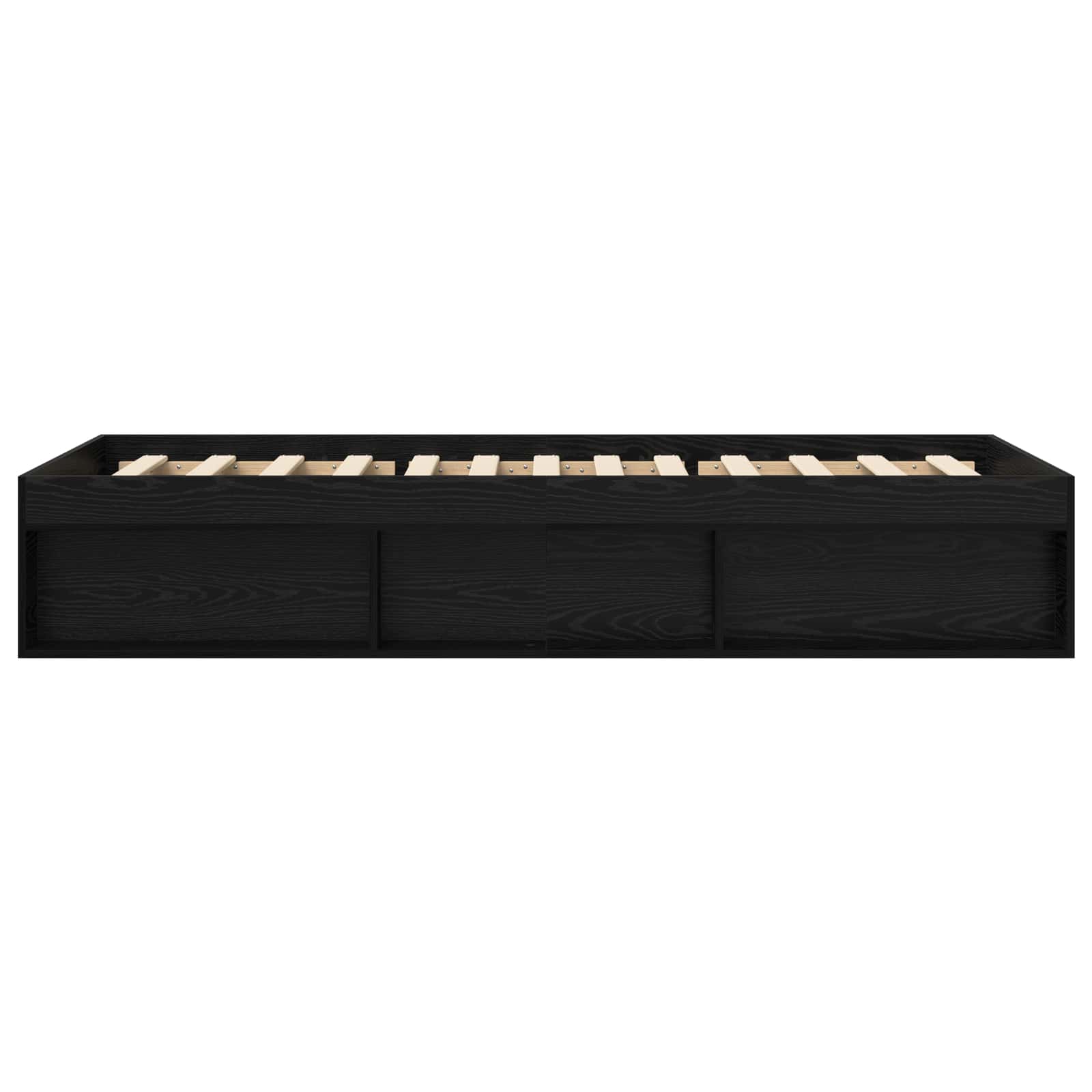 vidaXL Rama łóżka z przechowywaniem z półką Czarny dąb 80 x 200 cm