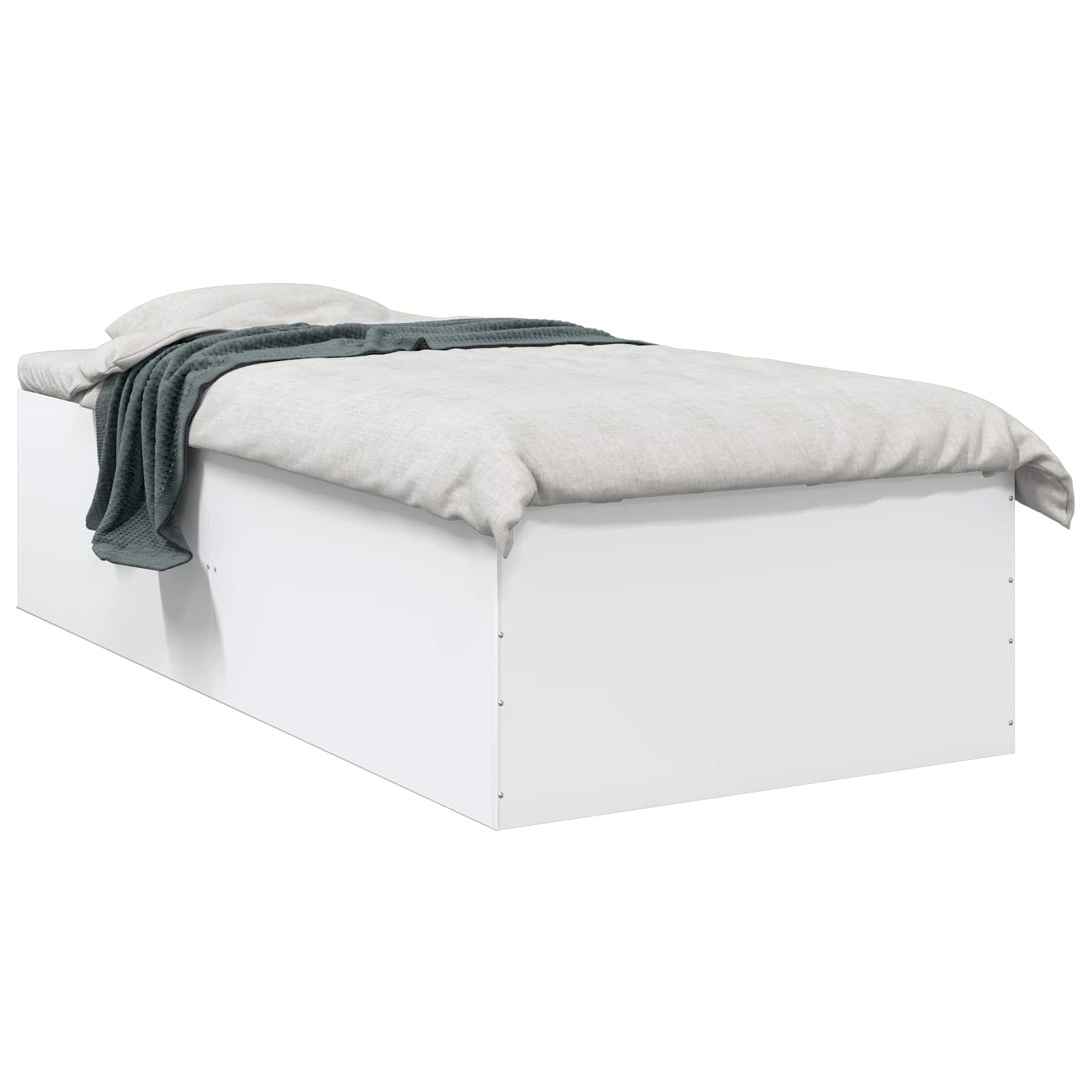 vidaXL Rama łóżka podłogowego Biały 80 x 200 cm Drewno inżynieryjne