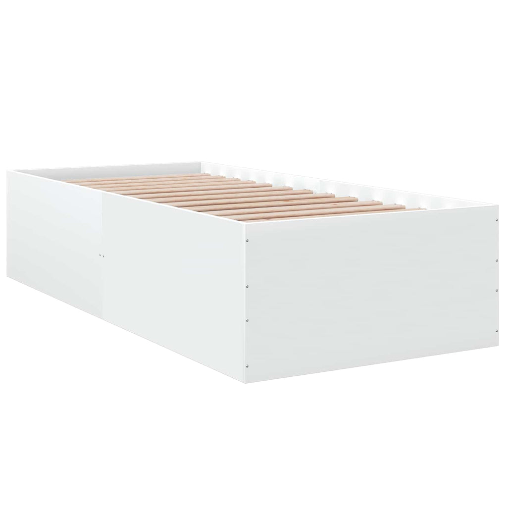 vidaXL Rama łóżka podłogowego Biały 80 x 200 cm Drewno inżynieryjne