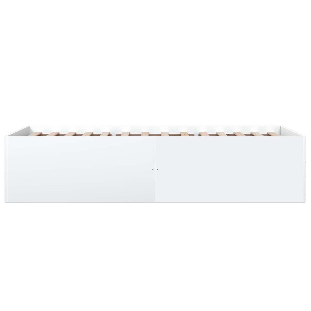 vidaXL Rama łóżka podłogowego Biały 80 x 200 cm Drewno inżynieryjne