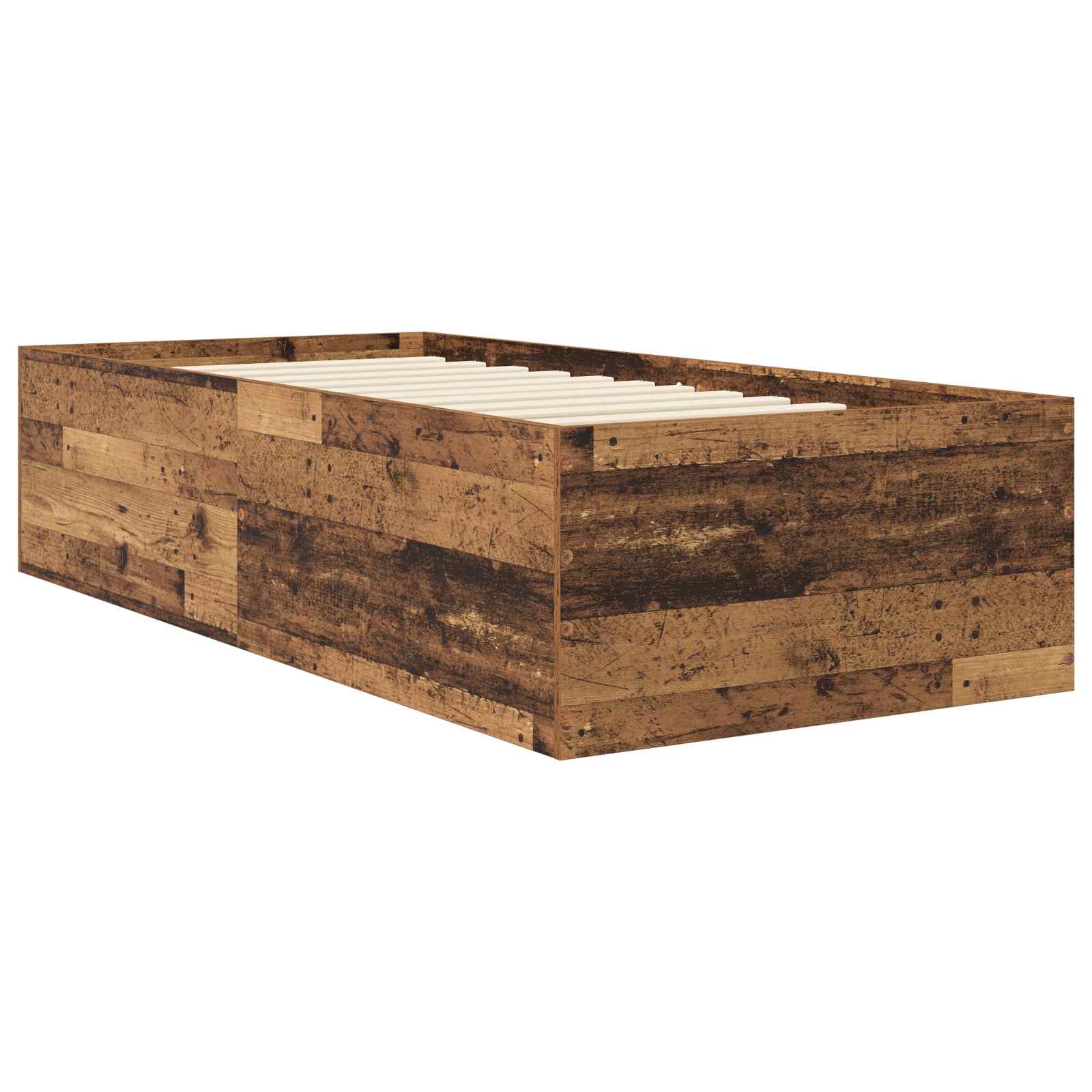 vidaXL Rama łóżka podłogowego Stare drewno 80 x 200 cm