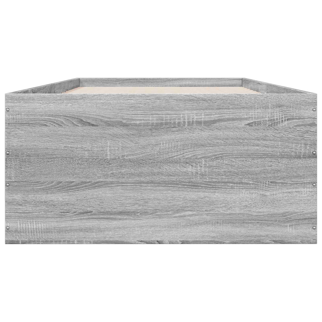 vidaXL Rama łóżka podłogowego Szary Sonoma 80 x 200 cm