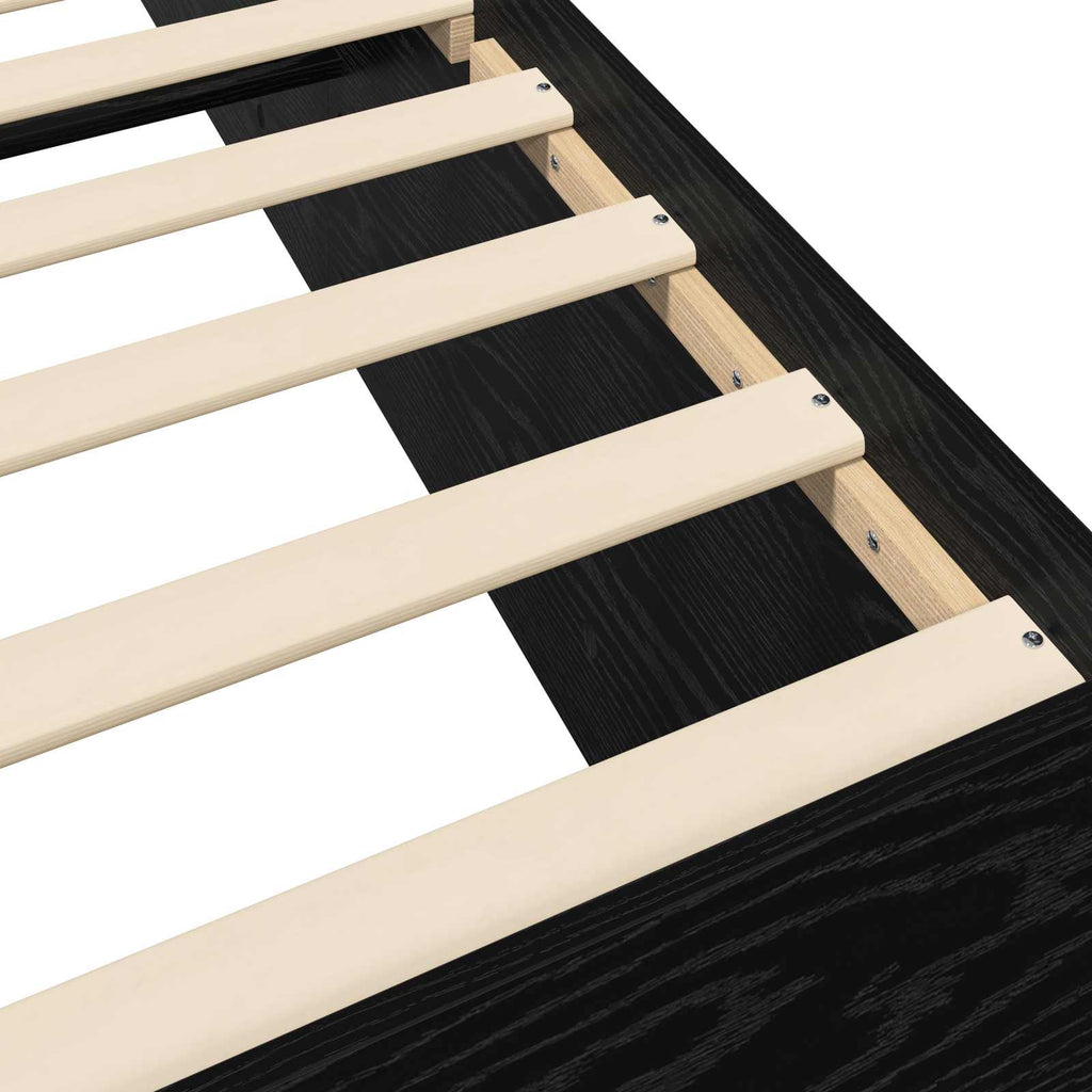 vidaXL Rama łóżka podłogowego Czarny dąb 80 x 200 cm