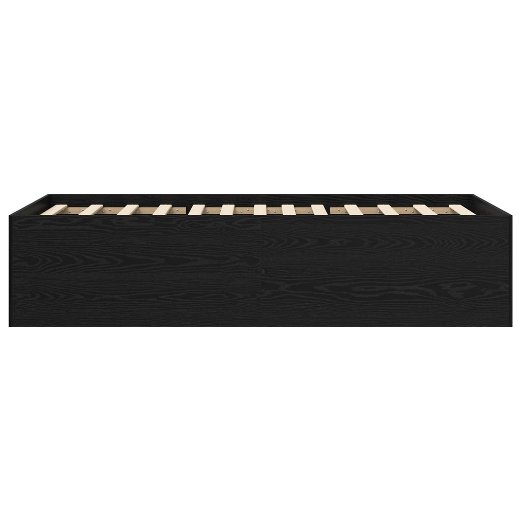 vidaXL Rama łóżka podłogowego Czarny dąb 80 x 200 cm