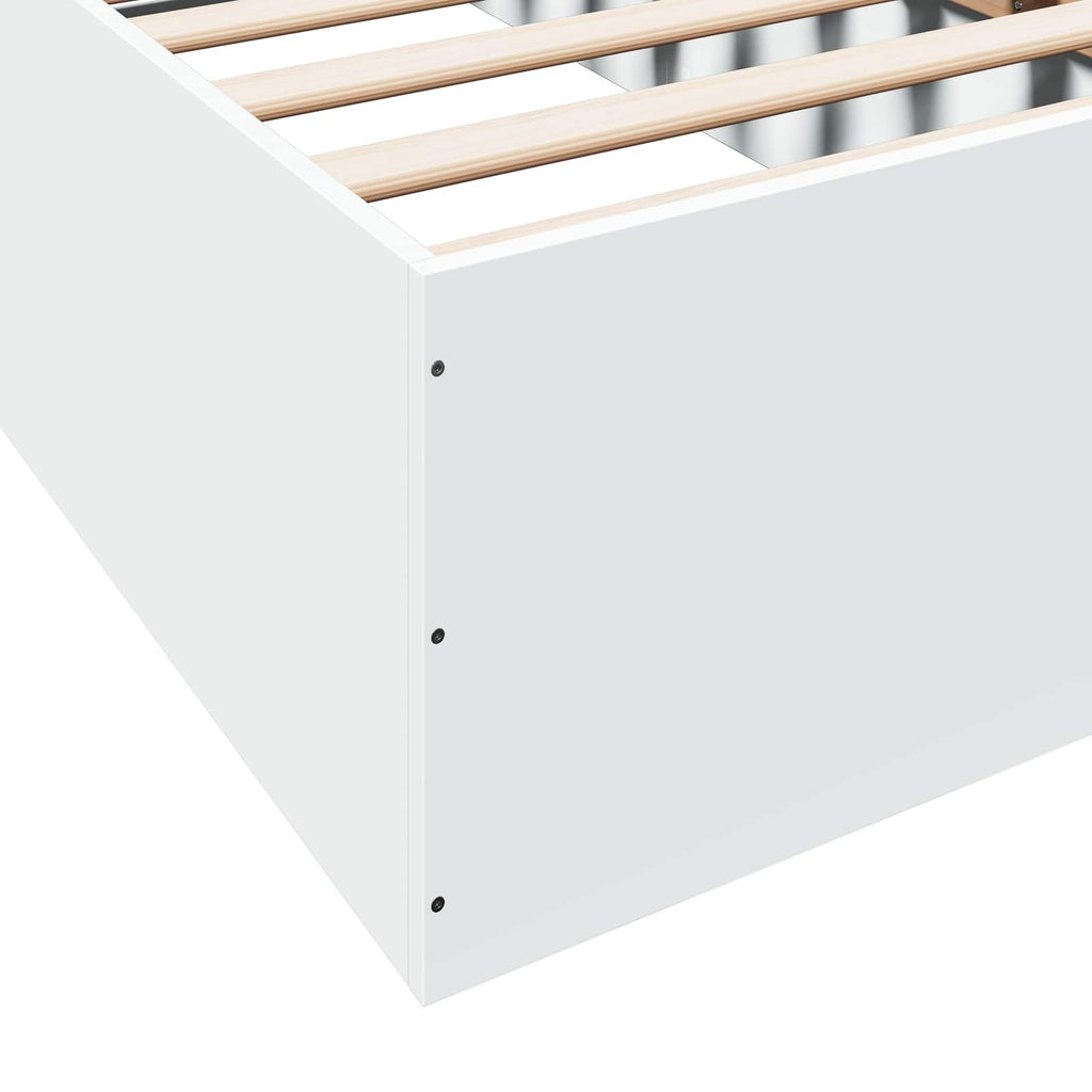 vidaXL Rama łóżka podłogowego Biały 80 x 200 cm Drewno inżynieryjne