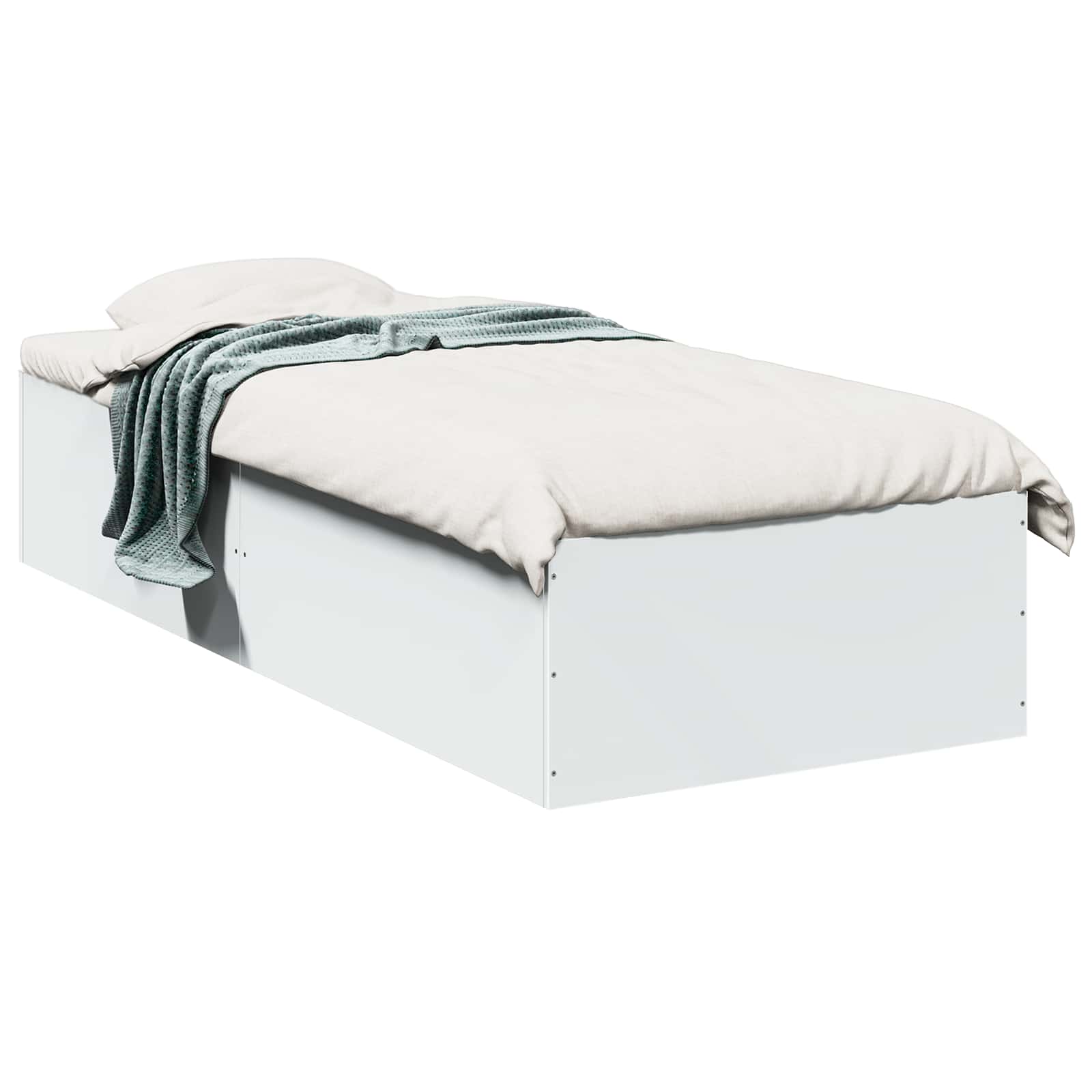 vidaXL Rama łóżka podłogowego Biały 80 x 200 cm Drewno inżynieryjne
