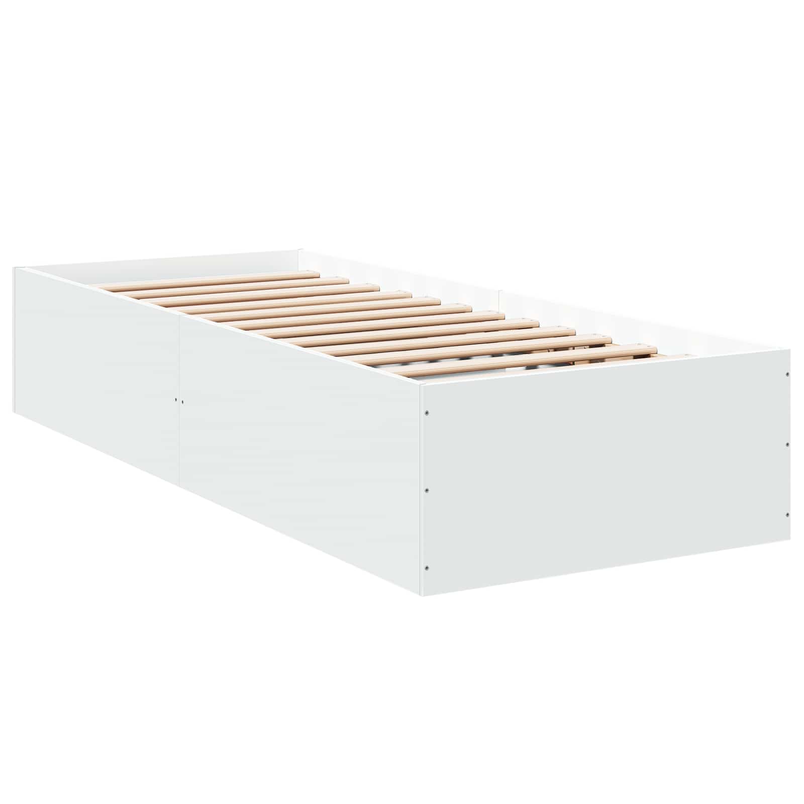 vidaXL Rama łóżka podłogowego Biały 80 x 200 cm Drewno inżynieryjne